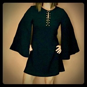 Nanette Lepore Black Cape Sleeve Dress S